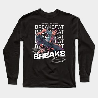 BREAKBEAT  - Breaks Girl (White) Long Sleeve T-Shirt